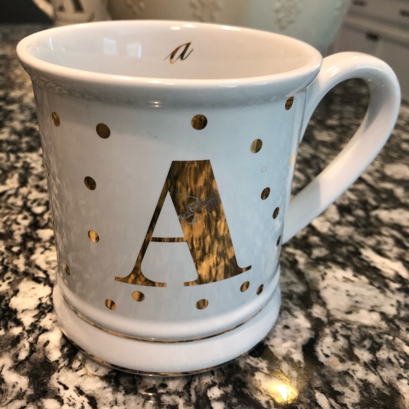Pier 1 Other - WHITE CERAMIC COFFEE MUG LETTER A INITIAL A PIER 1